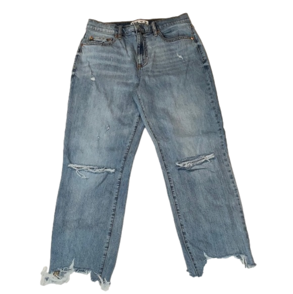DAZE High Rise Jeans Raw Hem Size 29